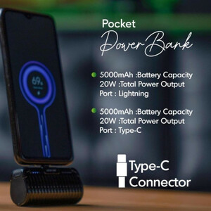 پاوربانک گرین لاین مدل Pocket-C با ظرفیت 5000 میلی‌آمپر ساعت