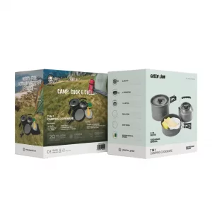 سرویس پخت و پز 7 پارچه گرین لاین مدل Camping cookware