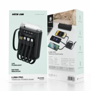 پاور بانک لوما پرو 10000 میلی‌آمپر گرین لاین LUMA PRO 10000MAH POWER BANK