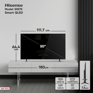 تلویزیون 50 اینچ کیو ال ای دی هوشمند هایسنس مدل 50E7K