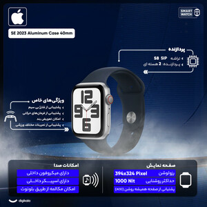 ساعت هوشمند 40 میلی‌متری اپل مدل SE Aluminum Case با بند سیلیکونی