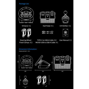 گجت دسته فرمان بازی پی ایکس ان مدل V9 Gen2