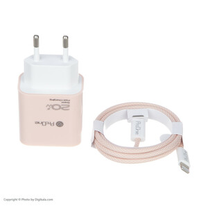 شارژر دیواری 20 وات پرووان مدل PWC540 به همراه کابل تبدیل لایتنینگ