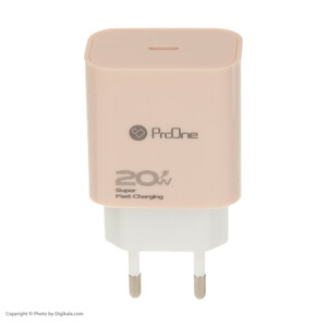 شارژر دیواری 20 وات پرووان مدل PWC540 به همراه کابل تبدیل لایتنینگ