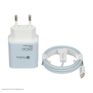 شارژر دیواری 20 وات پرووان مدل PWC540 به همراه کابل تبدیل لایتنینگ
