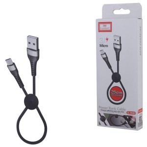 کابل کوتاه میکرو یو اس بی فست شارژ 3 آمپر ارلدام EC-094M طول 25 سانتی متر