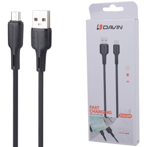 کابل میکرو یو اس بی فست شارژ 2.4 آمپر داوین DS02M طول 1 متر