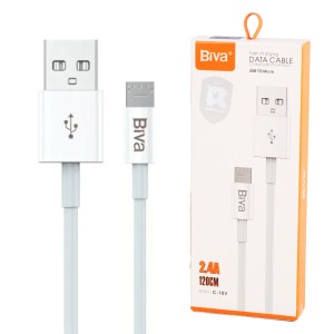کابل میکرو یو اس بی فست شارژ 2.4 آمپر بیوا C-10V طول 1.2 متر