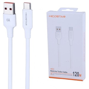 کابل تایپ سی فست شارژ 120 وات هایکو استار 185C طول 1 متر