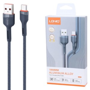 کابل تایپ سی فست شارژ 30 وات الدینیو LS641 طول 1 متر