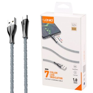 کابل تایپ سی فست شارژ 2.4 آمپر الدینیو LS461 طول 1 متر