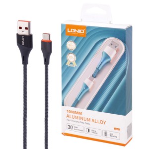 کابل تایپ سی فست شارژ الدینیو 30 وات LS631 طول 1 متر