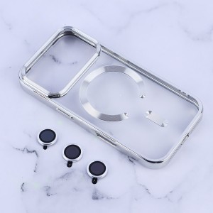 قاب ژله ای مگ سیف آیفون iPhone 17 Pro دور رنگی با محافظ لنز رینگی