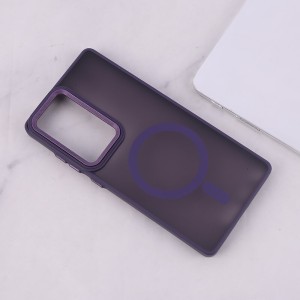 قاب PC مگ سیف سامسونگ Galaxy S25 Ultra پشت مات محافظ لنز متال