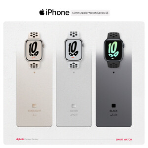 ساعت هوشمند اپل مدل 44mm Aluminum Cases with Nike Sport silicone Band دارای قابلیت های صفحه نمایش لمسی بند سیلیکون