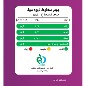 موکا (ترکیبی از قهوه و شکلات) پپتینا sachet box containing 20 sachets of 10 grams