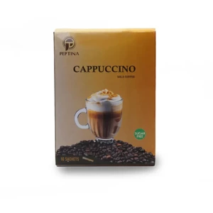 کاپوچینو کلاسیک پپتینا sachet box containing 20 sachets of 10 grams
