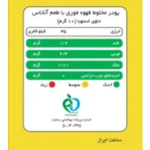 کافی میکس آناناس پپتینا sachet box containing 20 sachets of 10 grams