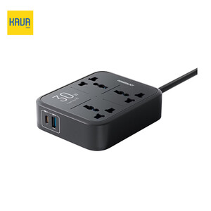 چندراهی برق 3250 وات Powerology 3250W Power Strip با 3 پریز AC و پورت USB-A/C – مشکی