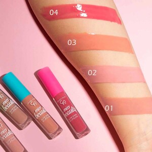 رژ لب مایع حجم دهنده میس بیوتی Glow Shine گلدن رز 4.5ml