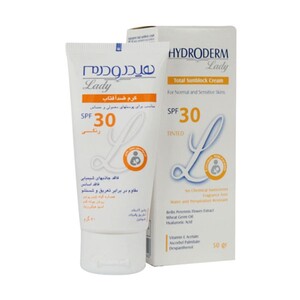 کرم ضد آفتاب رنگی هیدرودرم SPF30 پوست معمولی و حساس 50ml