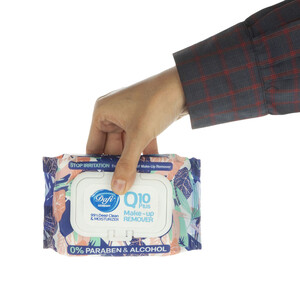 دستمال مرطوب پاک کننده آرایش Q10 مدل Stop Irritation دافی