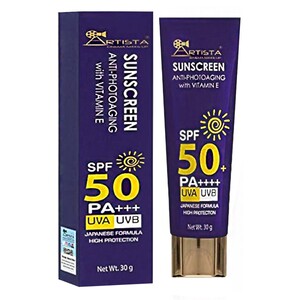 ضد آفتاب آرتیستا spf50 ضد چروک
