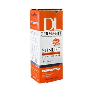 کرم ضد آفتاب رنگی درمالیفت SPF50 پوست چرب