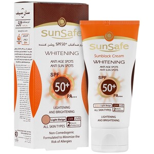 کرم ضد آفتاب روشن کننده سان سیف spf50 بژ روشن