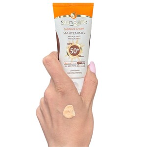 کرم ضد آفتاب روشن کننده سان سیف spf50 بژ روشن