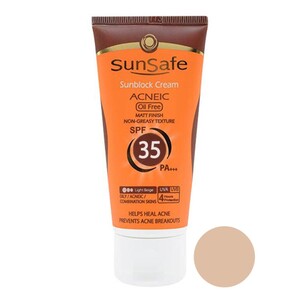 کرم ضد آفتاب رنگی SPF35 سان سیف پوست های چرب و آکنه ای