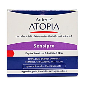 کرم مرطوب کننده و التیام بخش پوست بدن Sensipro آردن آتوپیا 150ml