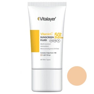 فلوئید ضد آفتاب رنگی ویتامین سی SPF50 ویتالیر