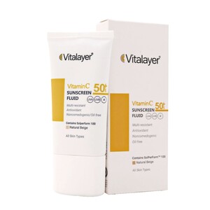 فلوئید ضد آفتاب رنگی ویتامین سی SPF50 ویتالیر