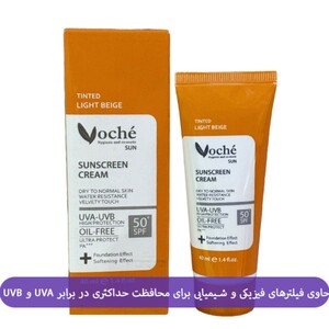 کرم ضد آفتاب رنگی پوست های خشک و معمولی SPF50 وچه 40ml
