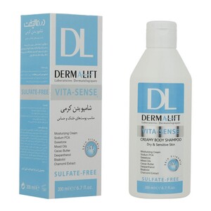 شامپو بدن کرمی درمالیفت پوست خشک و حساس 200ml