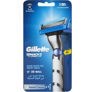 خودتراش سه تیغه Mach 3 Turbo 3D به همراه یدک ژیلت