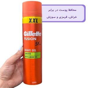 ژل اصلاح پوست حساس حاوی روغن بادام ژیلت Fusion 5X