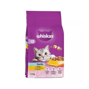 غذای خشک گربه ویسکاس با طعم مرغ Whiskas Sterilised وزن 1.4 کیلوگرم