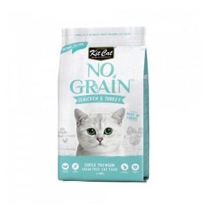 غذای خشک گربه کیت کت با طعم مرغ و بوقلمون Kit Cat No Grain Super Premium وزن 10 کیلوگرم