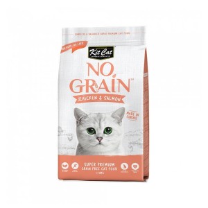 غذای خشک گربه کیت کت با طعم مرغ و سالمون Kit Cat No Grain Super Premium وزن 1 کیلوگرم
