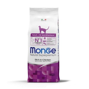غذای خشک گربه‌های بالغ مونژه با طعم مرغ Monge Adult Cat Food With Chicken وزن 10 کیلوگرم
