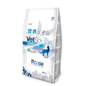 غذای خشک درمانی گربه مونژه برای مشکلات پوستی Monge Dermatosis Cat Food وزن 400 گرم