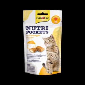 اسنک تشویقی نوتری گربه جیم کت با طعم پنیر GimCat Nutri Pockets Cheese وزن 60 گرم