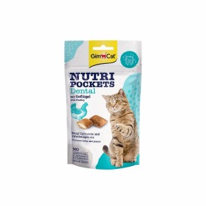 اسنک تشویقی گربه جیم کت مدل دنتال با طعم مرغ GimCat Nutri Pockets Dental With Chicken وزن 60 گرم