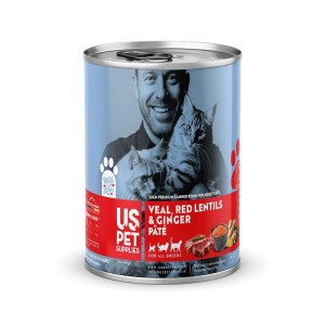 کنسرو غذای گربه یو اس پت مدل های پریمیوم با طعم گوساله و عدس قرمز و زنجبیل USPet Cat Canned Food وزن 800 گرم