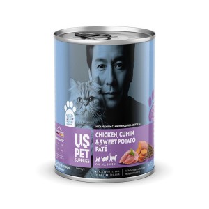 کنسرو غذای گربه یو اس پت مدل های پریمیوم با طعم مرغ و سیب‌زمینی و زیره USPet Cat Canned Food وزن 800 گرم