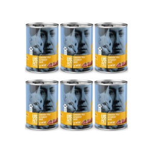 کنسرو غذای گربه یو اس پت مدل های پریمیوم با طعم مرغ و گوساله و بوقلمون USPet Cat Canned Food بسته 6 عددی