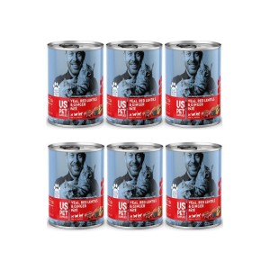 کنسرو غذای گربه یو اس پت مدل های پریمیوم با طعم گوساله و عدس قرمز و زنجبیل USPet Cat Canned Food بسته 6 عددی