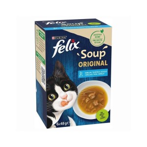 سوپ گربه فلیکس با طعم ماهی کاد، تن و فلاندر Felix Soup Original بسته 6 عددی